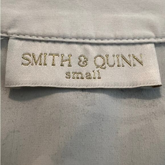 SMITH & QUINN Women's Blouse in Black w/Floral Print Elastic Cuffs Size Small - Picture 5 of 6